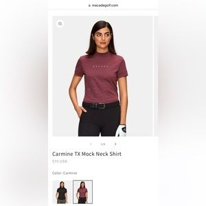 Macade Golf Carmine TX Mock Neck Shirt (Size small)